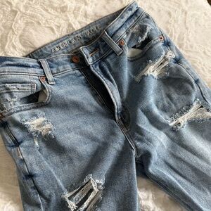 American Eagle Outfitters Light Blue Ripped Boyfriend Jeans
